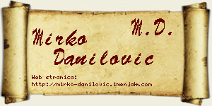 Mirko Danilović vizit kartica